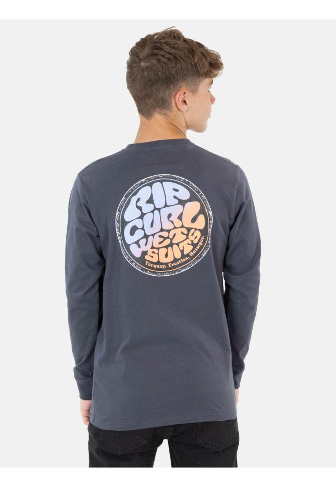 Polera Old Wetsuit Ls Tee Gris Infantil Rip Curl-1