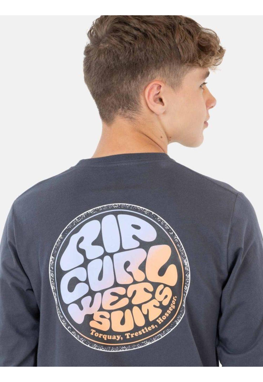 Polera Old Wetsuit Ls Tee Gris Infantil Rip Curl-3
