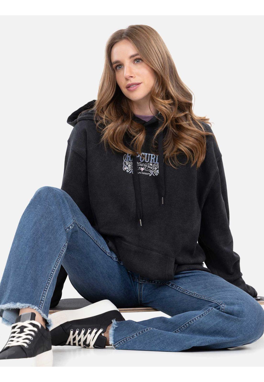 Poleron Canguro Crafter Sun Negro Mujer Rip Curl-3
