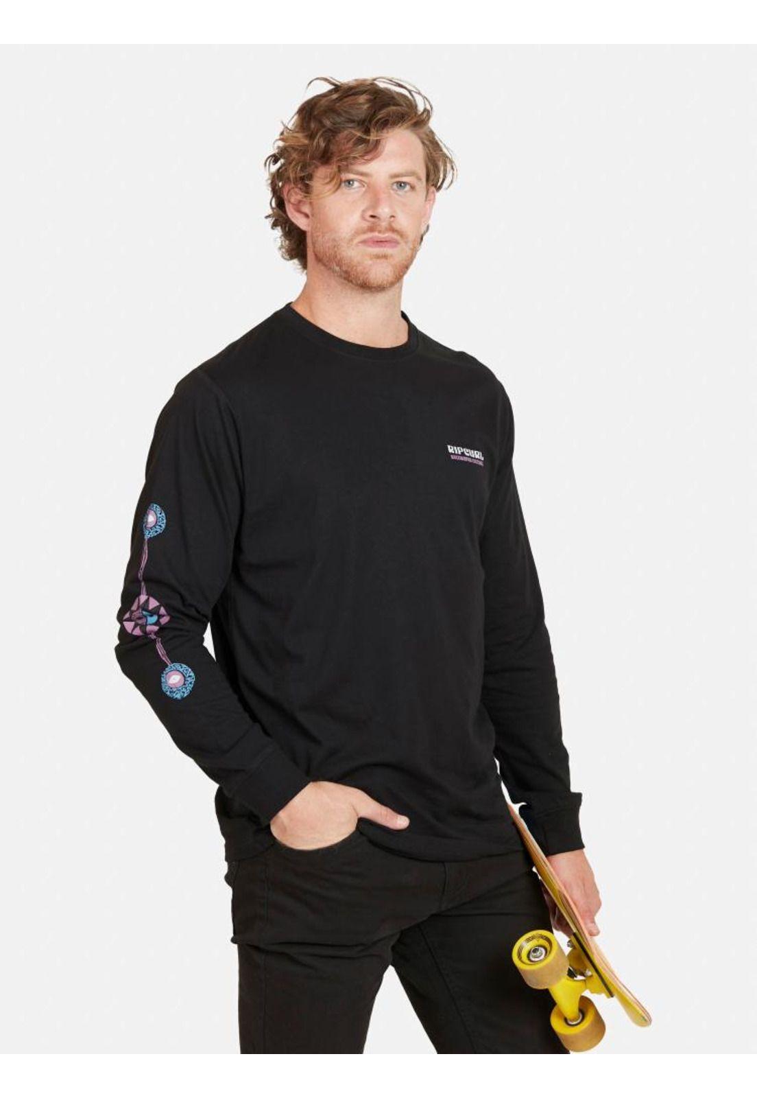Polera SWC SUN BEAMS LS TEE Hombre Negro Rip Curl-0