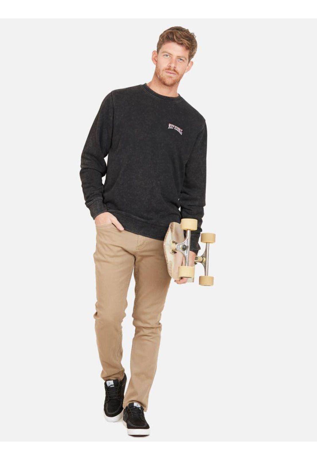 Poleron SHRED TILL DEAD CREW Hombre Negro Rip Curl-2