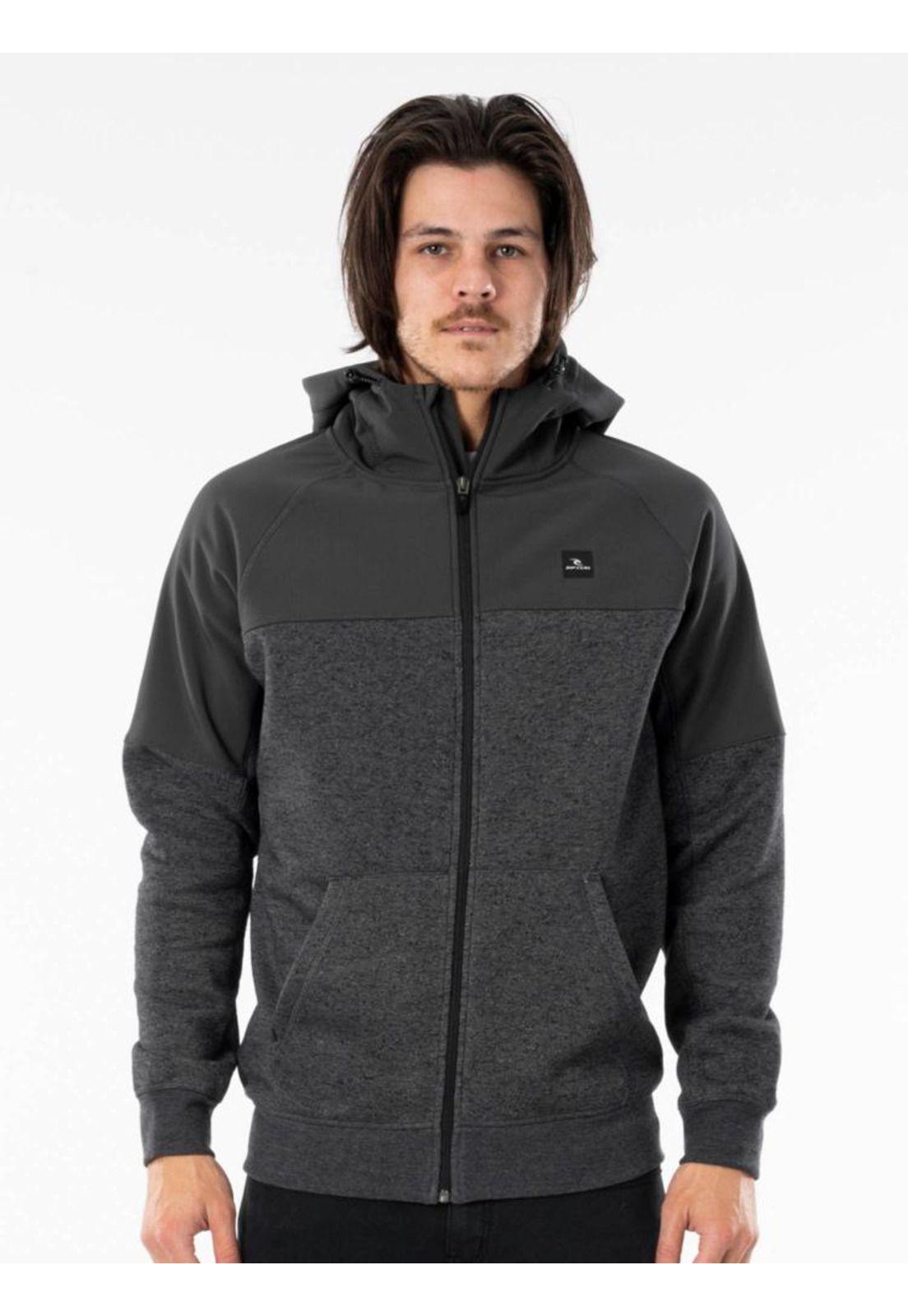 Poleron ANTI SERIES VIRAL ZIP THRU Hombre Negro Rip Curl-0