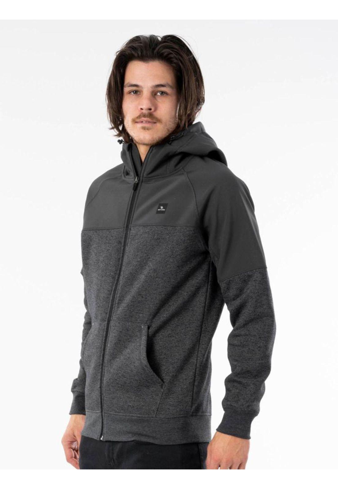 Poleron ANTI SERIES VIRAL ZIP THRU Hombre Negro Rip Curl-1