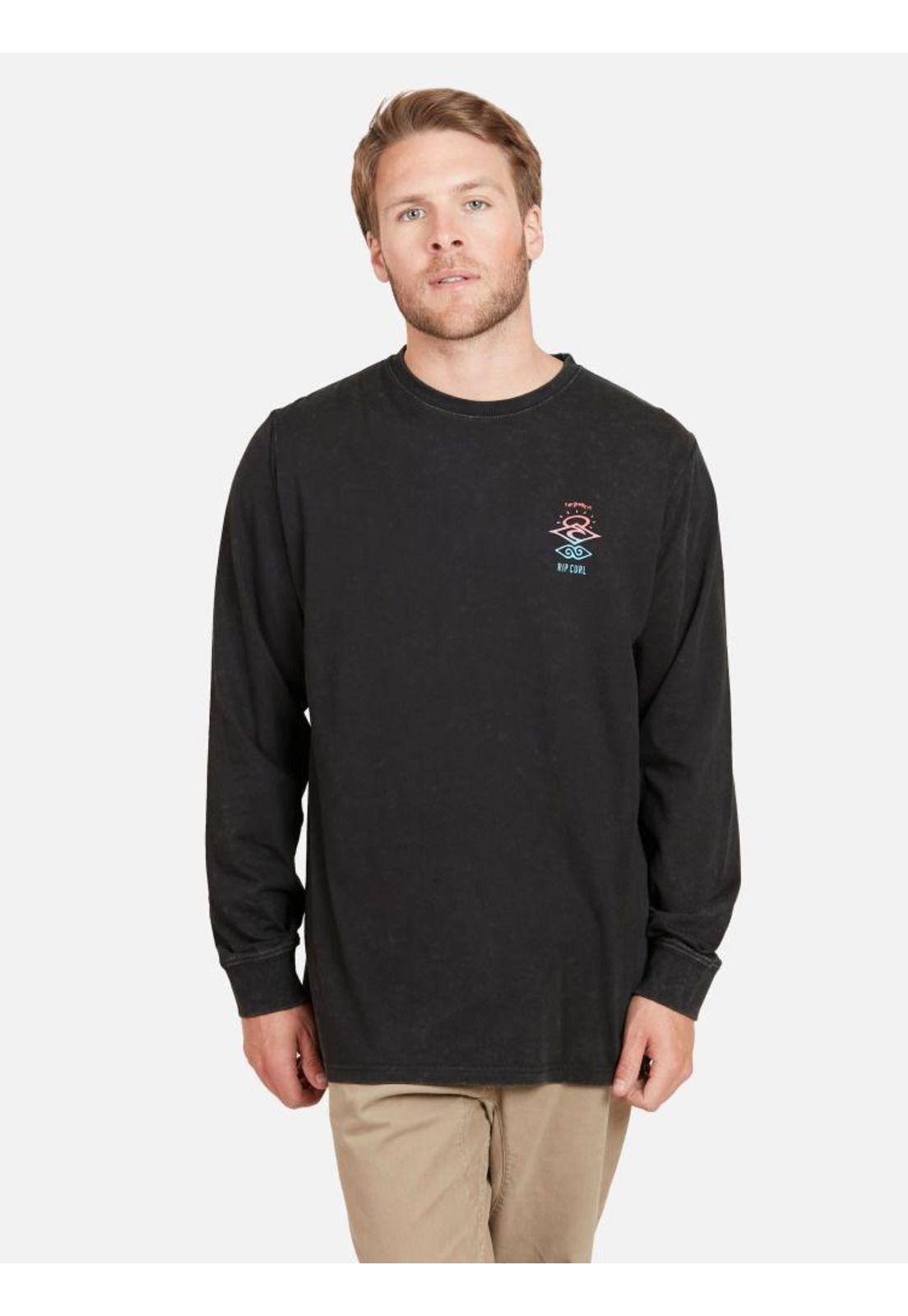 Polera RC THE SEARCH Hombre Negro Rip Curl-0
