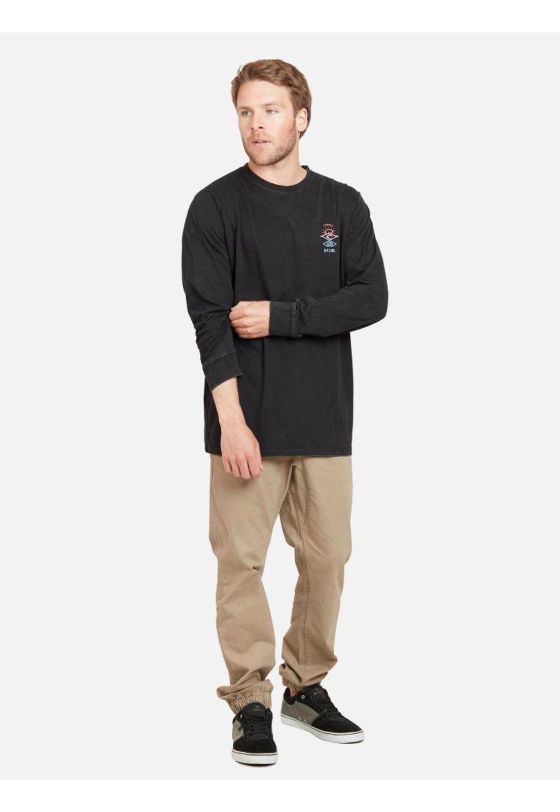 Polera RC THE SEARCH Hombre Negro Rip Curl-4