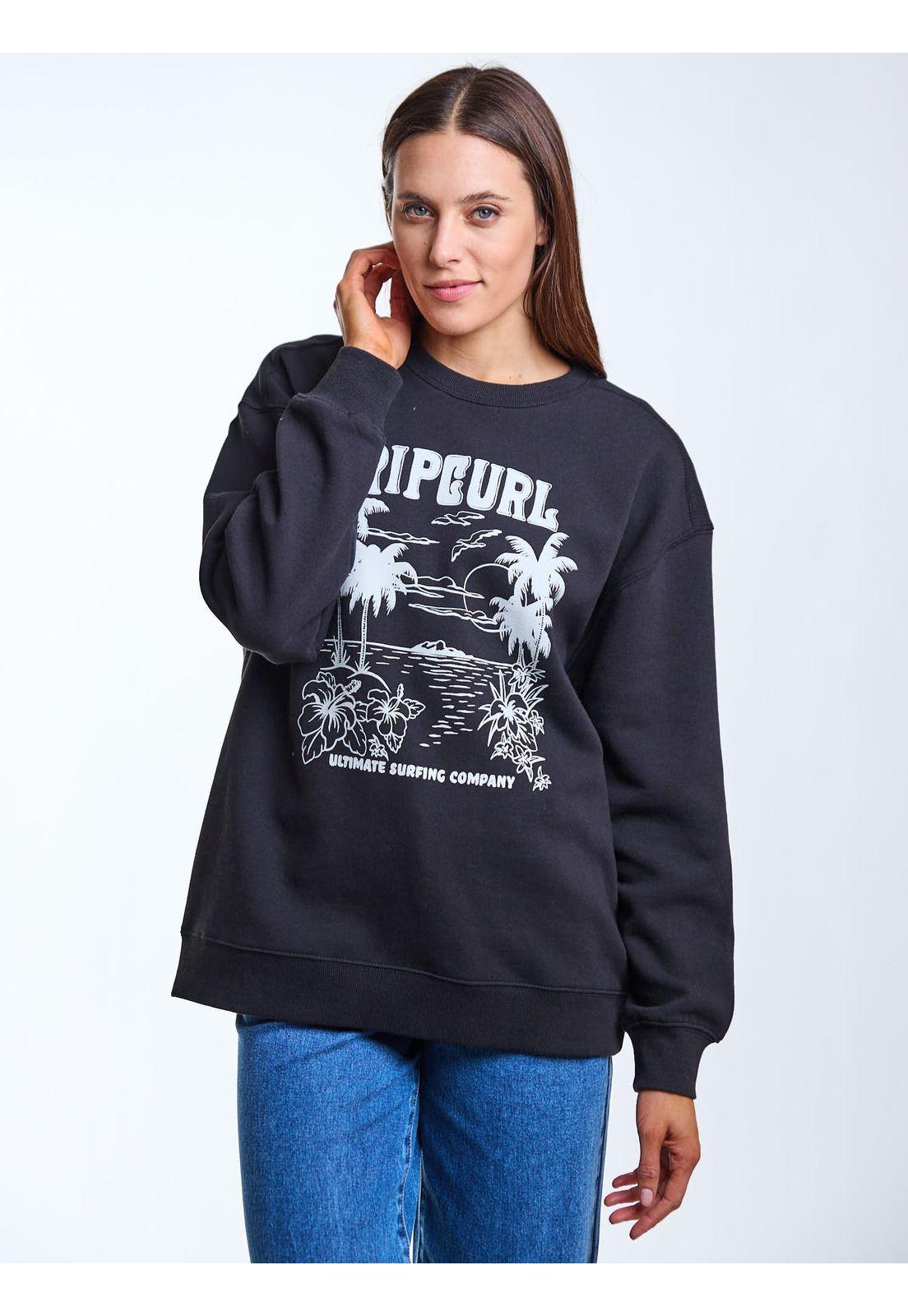 Poleron CR Pullally Negro Mujer Rip Curl-7
