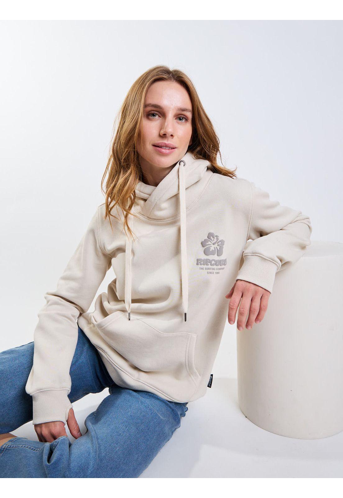 Poleron Canguro Aurora Beige Mujer Rip Curl-5