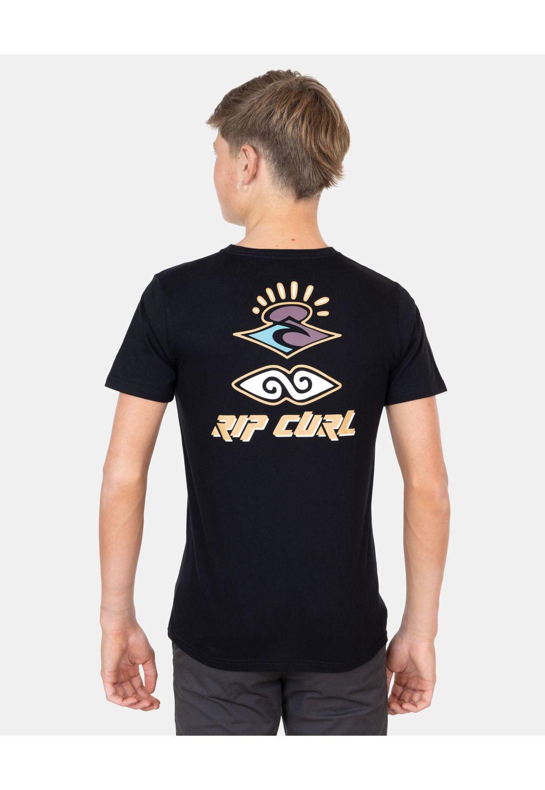 Polera M/C Alma tropical Negro Infantil Rip Curl-1