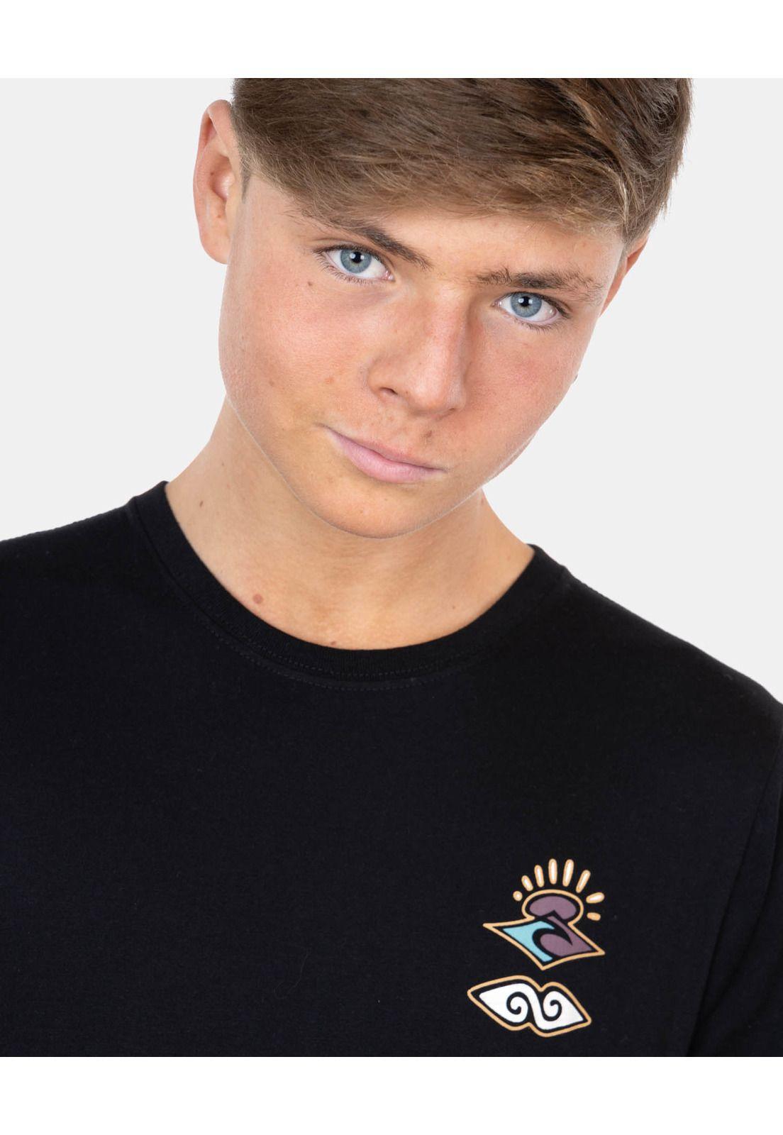 Polera M/C Alma tropical Negro Infantil Rip Curl-2