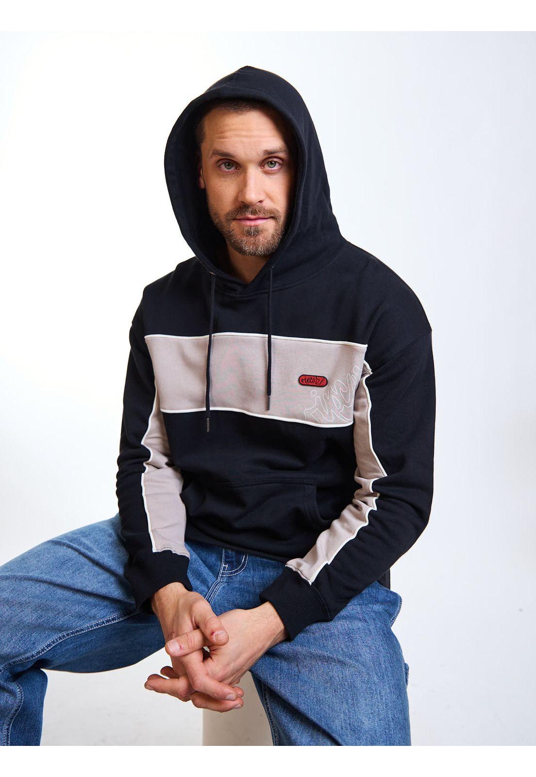 Poleron Canguro Epic Negro Hombre Rip Curl-0