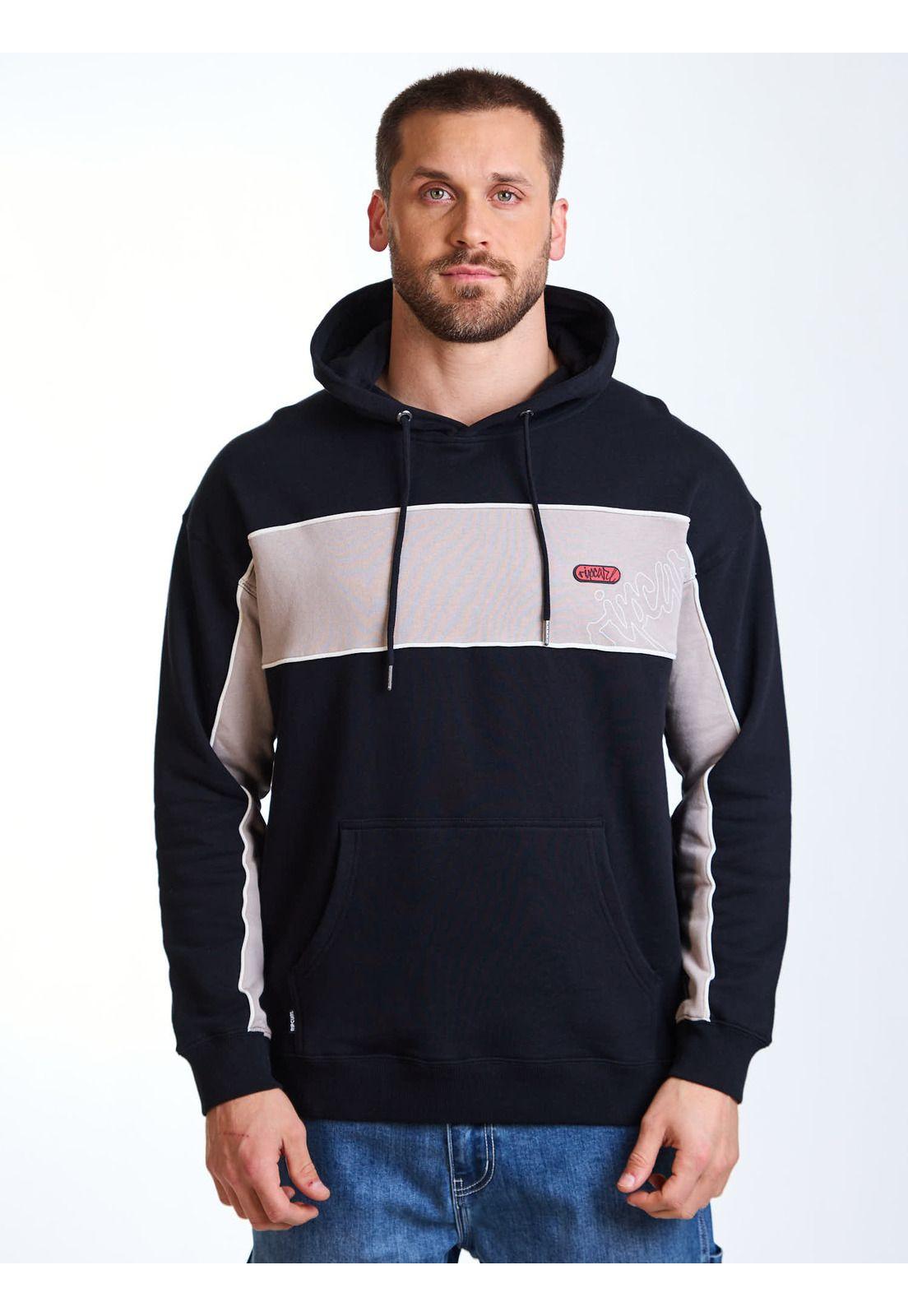 Poleron Canguro Epic Negro Hombre Rip Curl-1