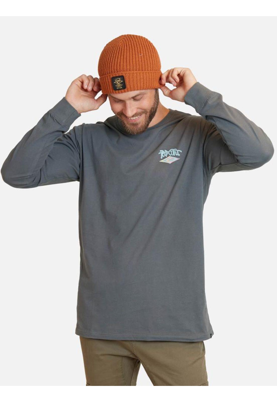Polera Dead Shred Ls Tee Gris Hombre Rip Curl-0