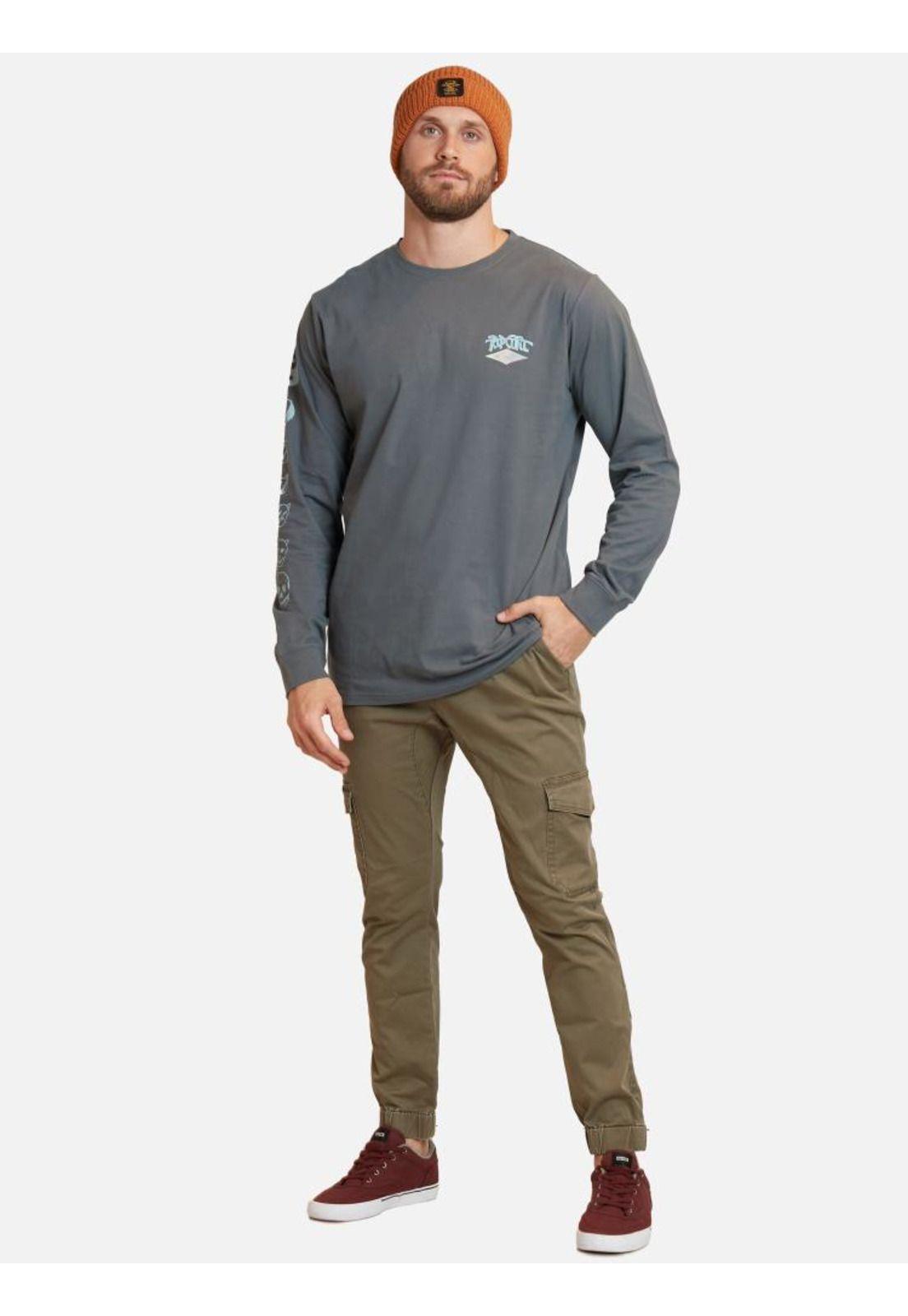Polera Dead Shred Ls Tee Gris Hombre Rip Curl-3