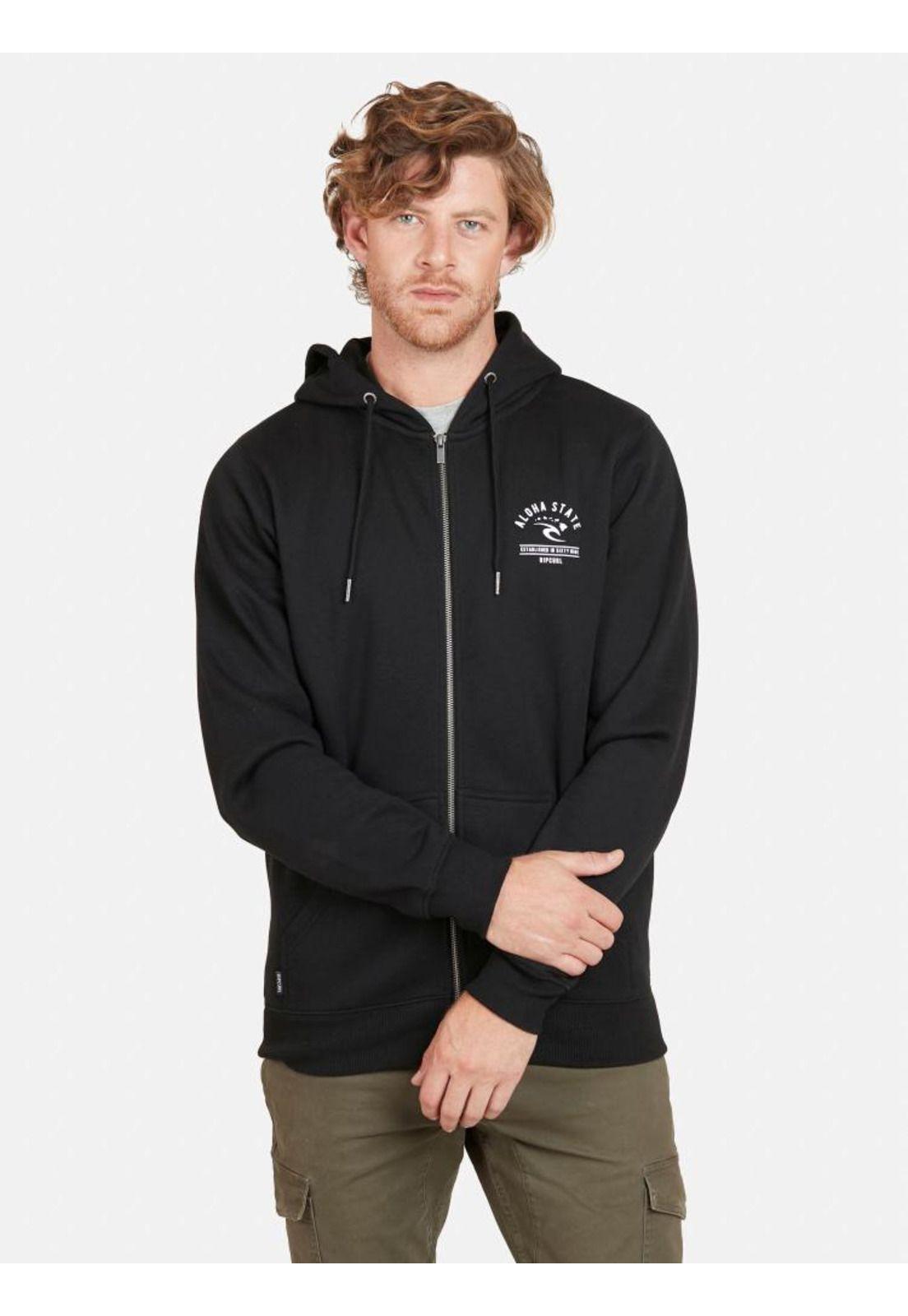 Poleron RC ALOHA STATE Hombre Negro Rip Curl-0