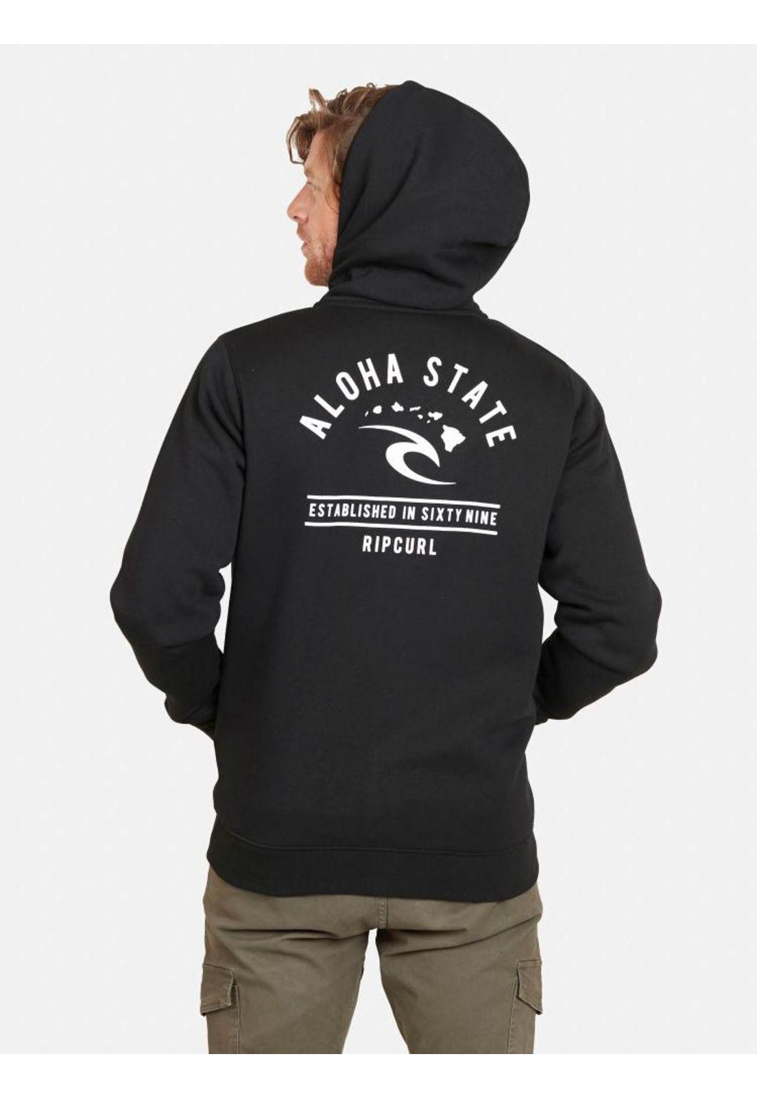 Poleron RC ALOHA STATE Hombre Negro Rip Curl-1