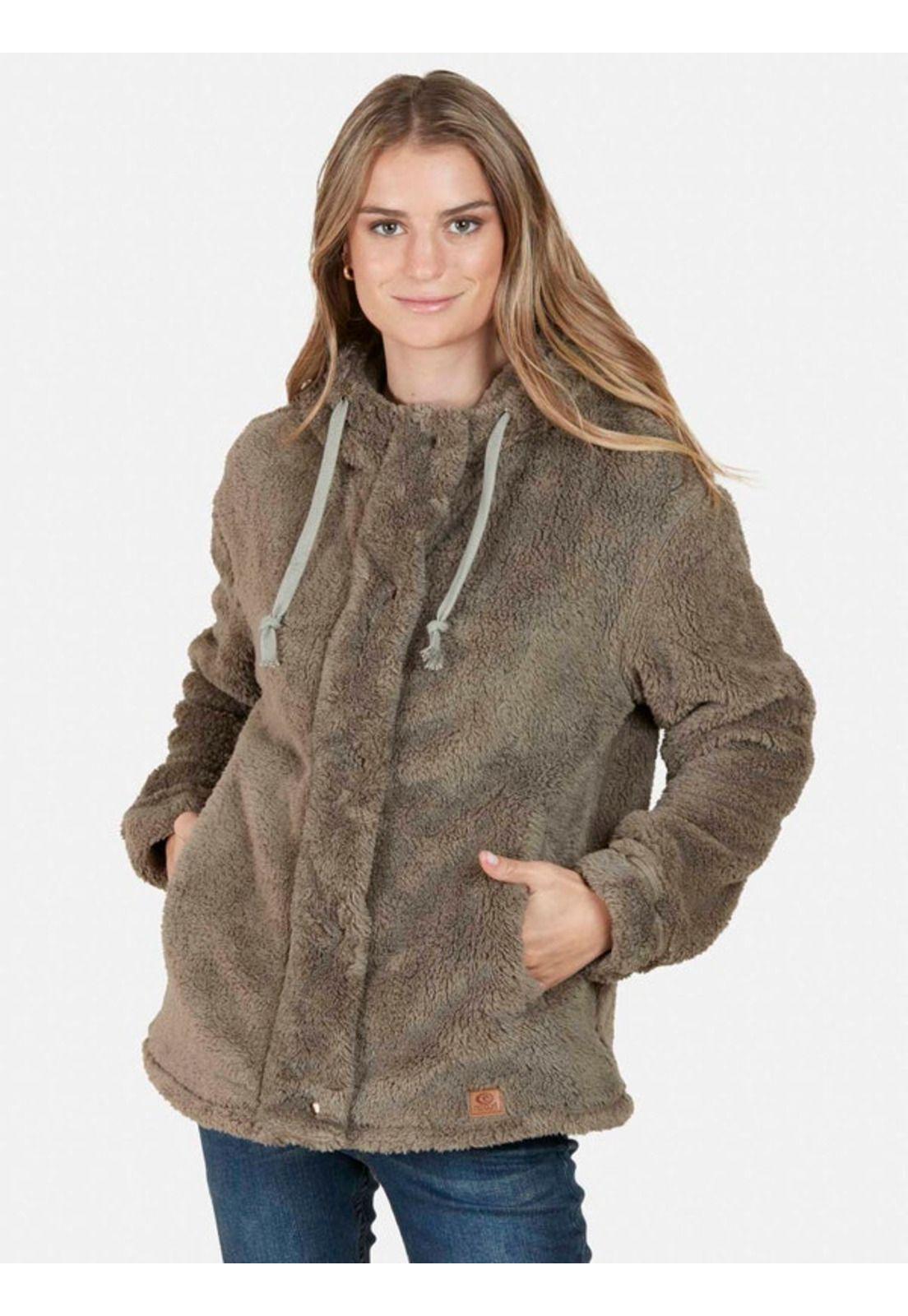 Poleron ELMWOOD Mujer Verde Militar Rip Curl-0
