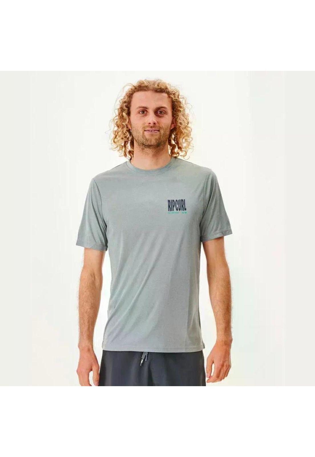 Polera ORIGINS S/SL UV TEE Hombre Gris Rip Curl-0