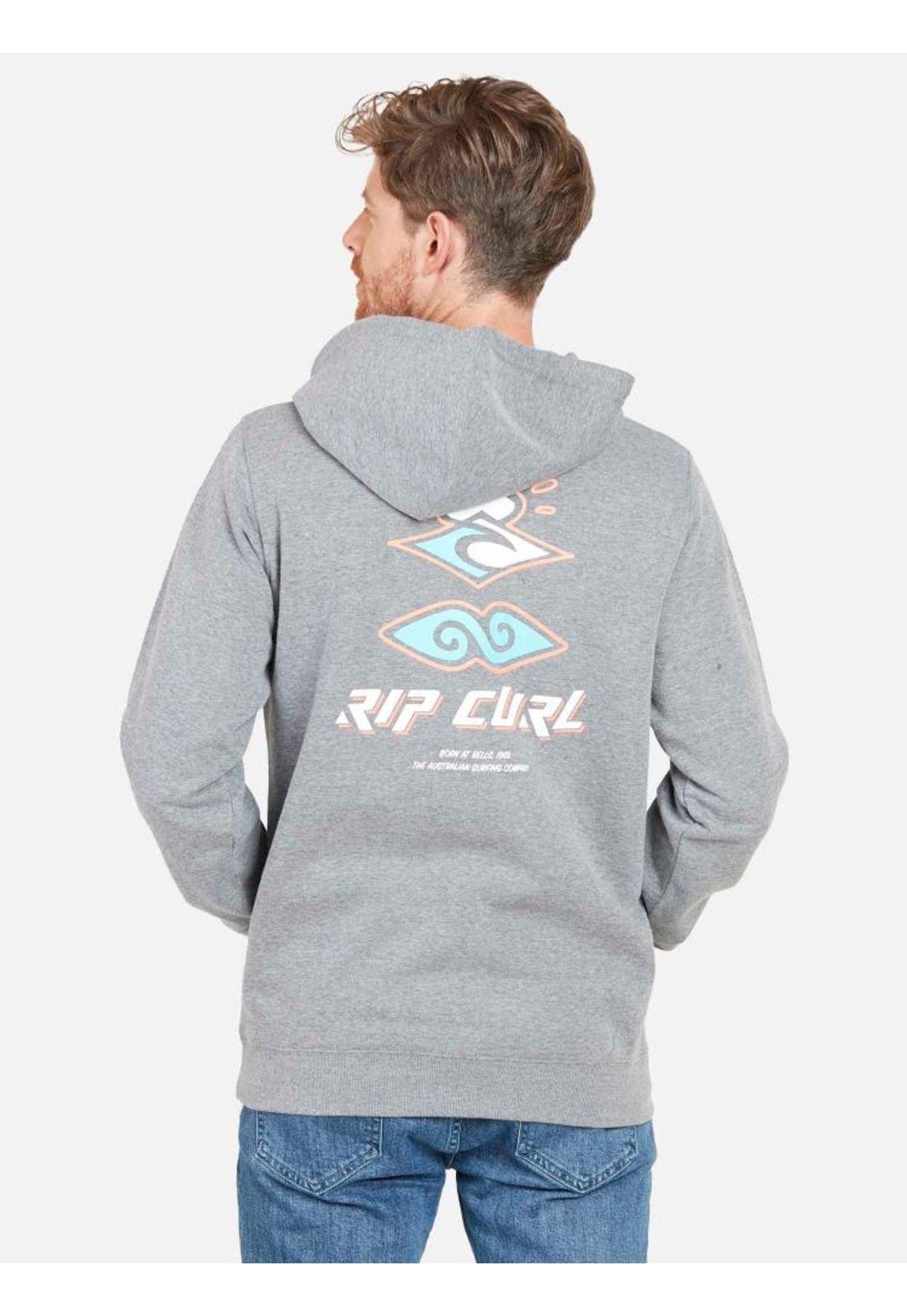 Poleron BORN AT BELL 90 HOODIE Hombre Gris Rip Curl-1