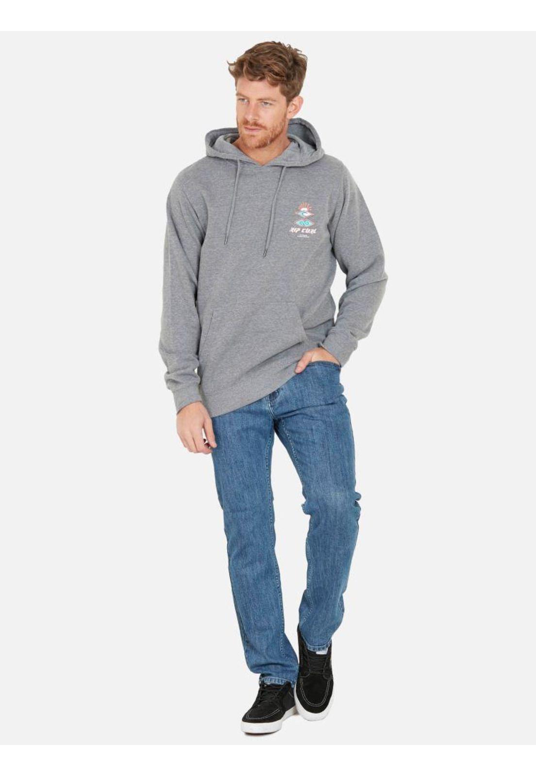 Poleron BORN AT BELL 90 HOODIE Hombre Gris Rip Curl-4