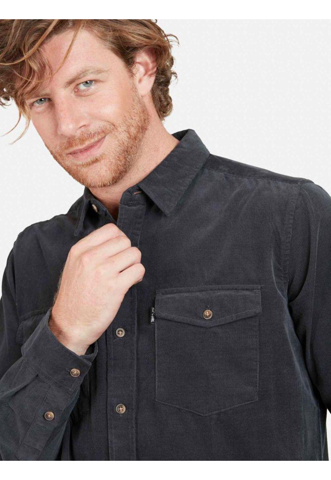 Camisa SHIRT CORDUROY L GREY Hombre Gris Rip Curl-3