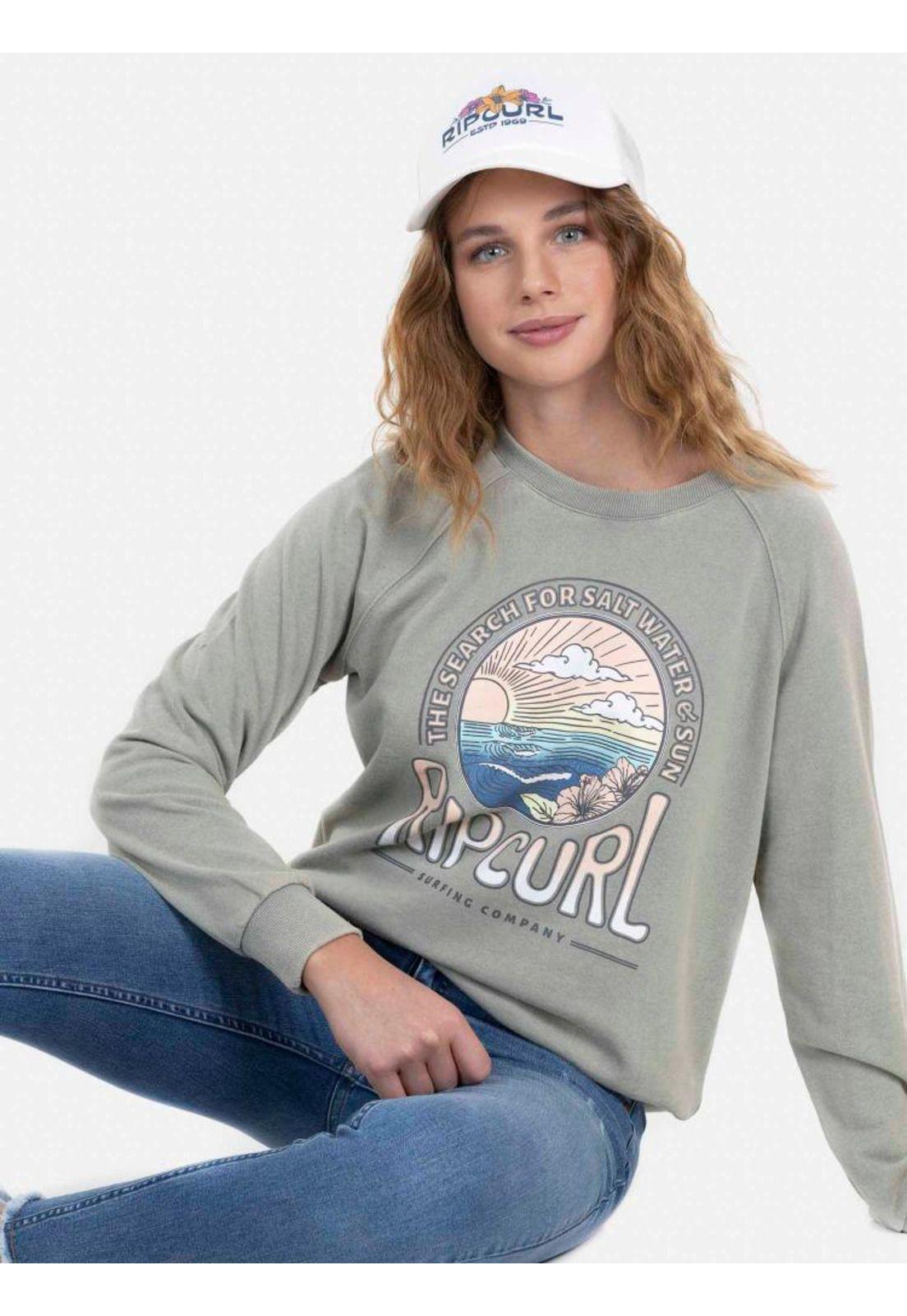 Poleron THE SEARCH OF SURFING Mujer Verde Rip Curl-0