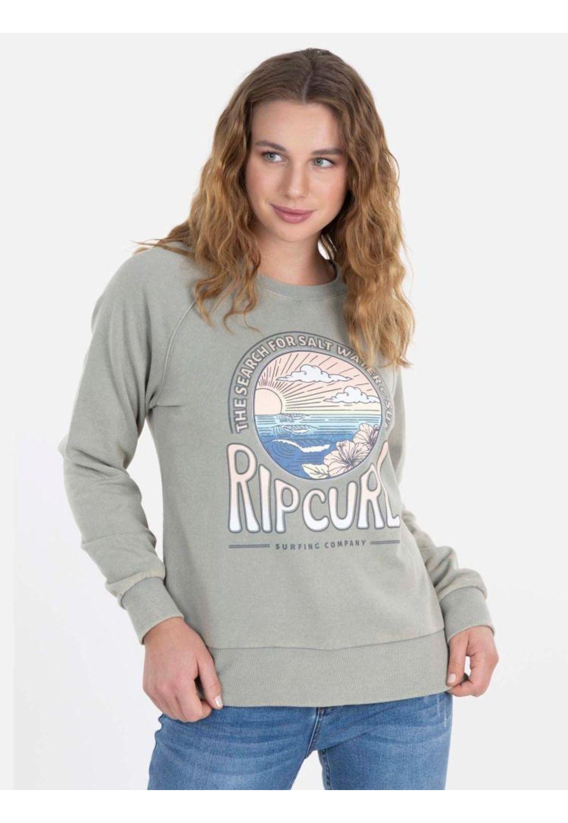 Poleron THE SEARCH OF SURFING Mujer Verde Rip Curl-1