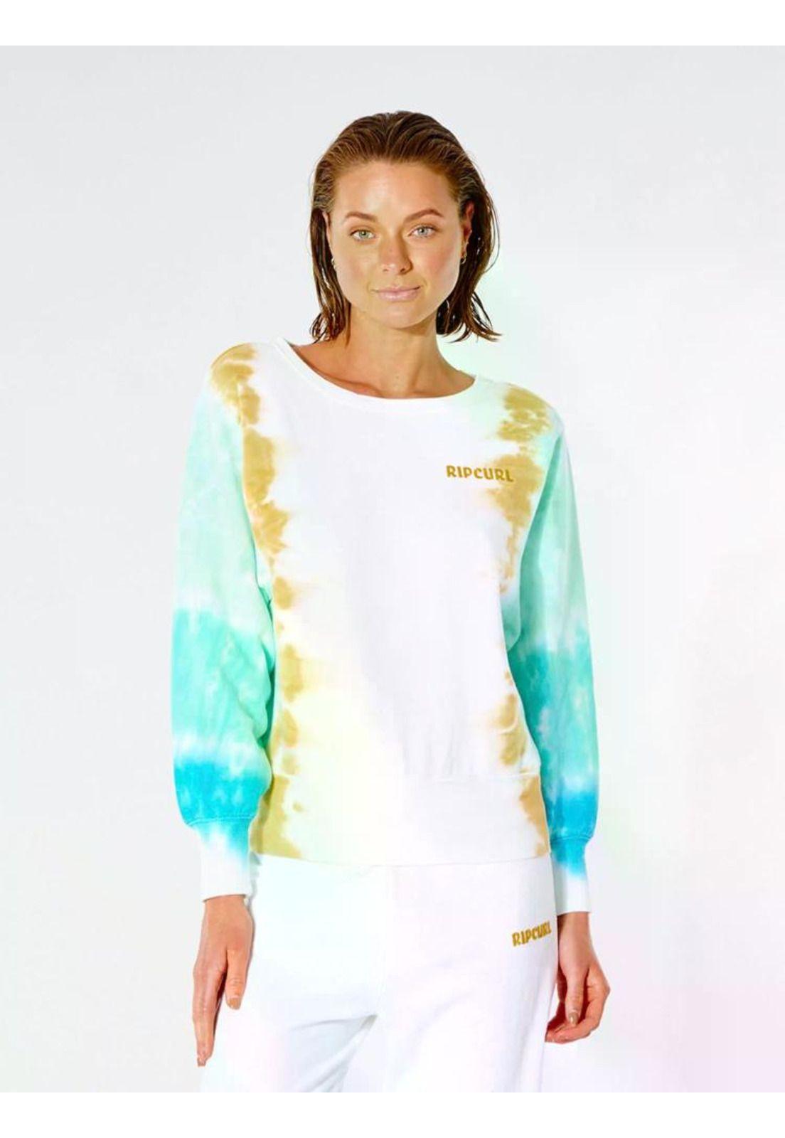 Poleron Mujer SUN DRENCHED CREW Turquesa Rip Curl-0