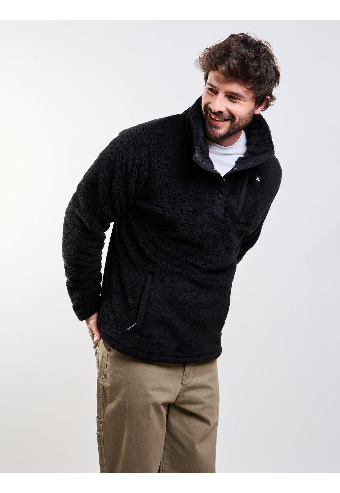 Poleron Chiporro Crest Negro Hombre Rip Curl-5