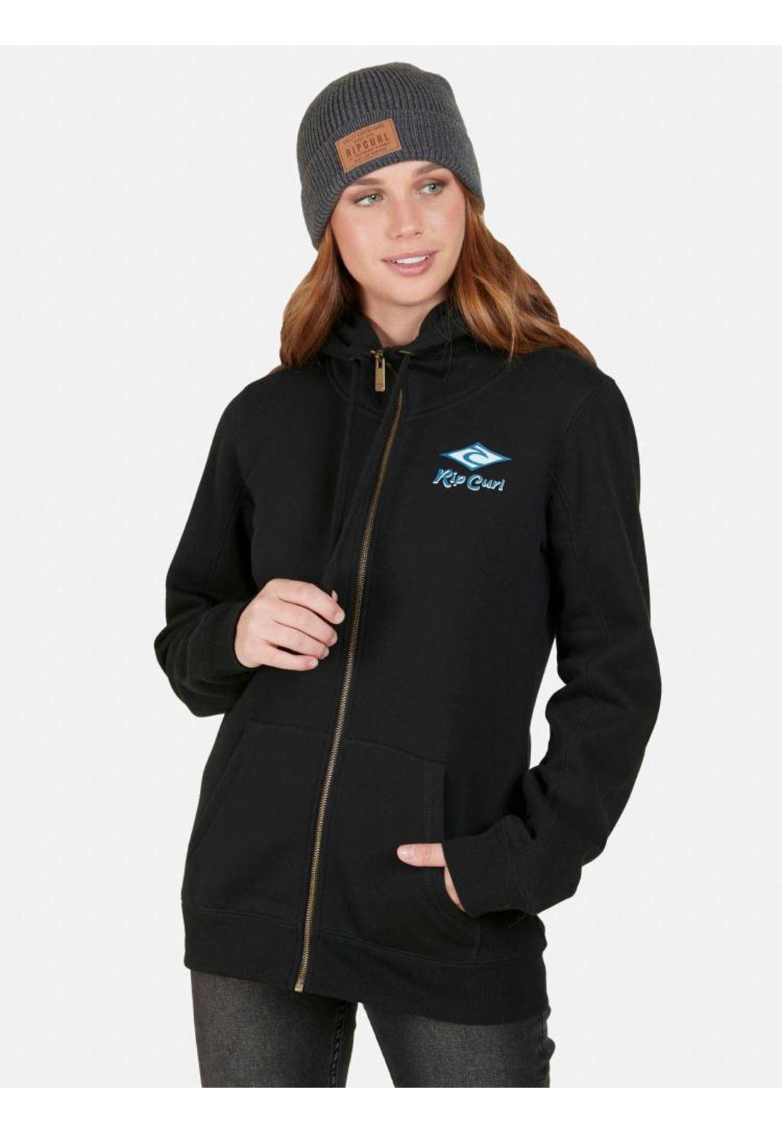 Poleron RC Rainbow Full Zipper Negro Mujer Rip Curl-0