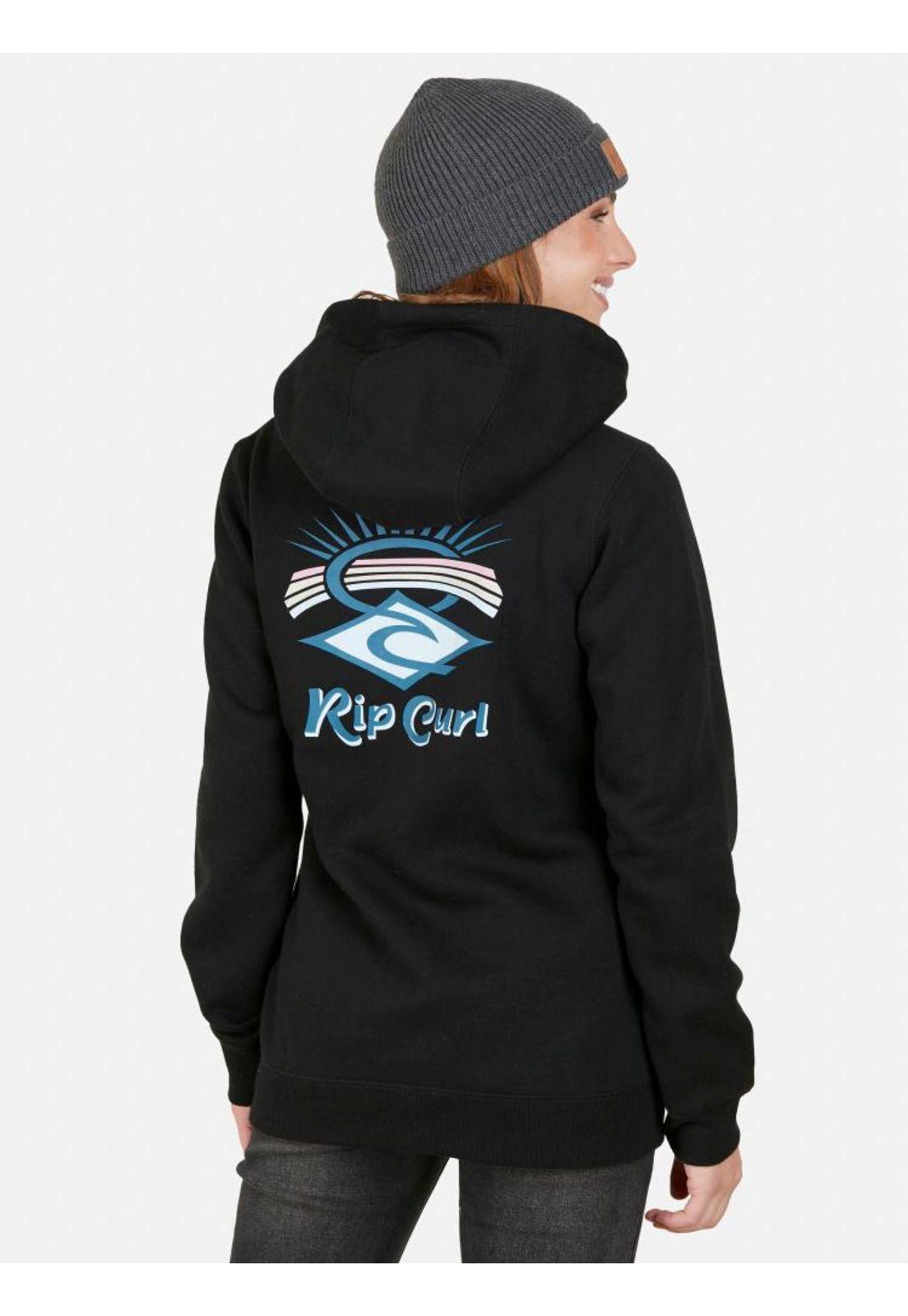 Poleron RC Rainbow Full Zipper Negro Mujer Rip Curl-1
