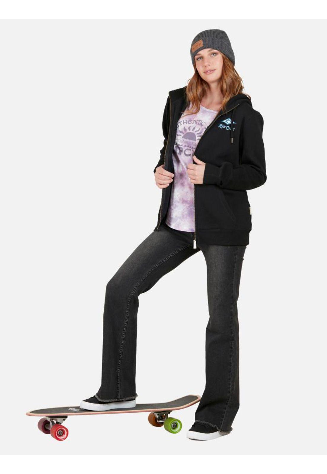 Poleron RC Rainbow Full Zipper Negro Mujer Rip Curl-3