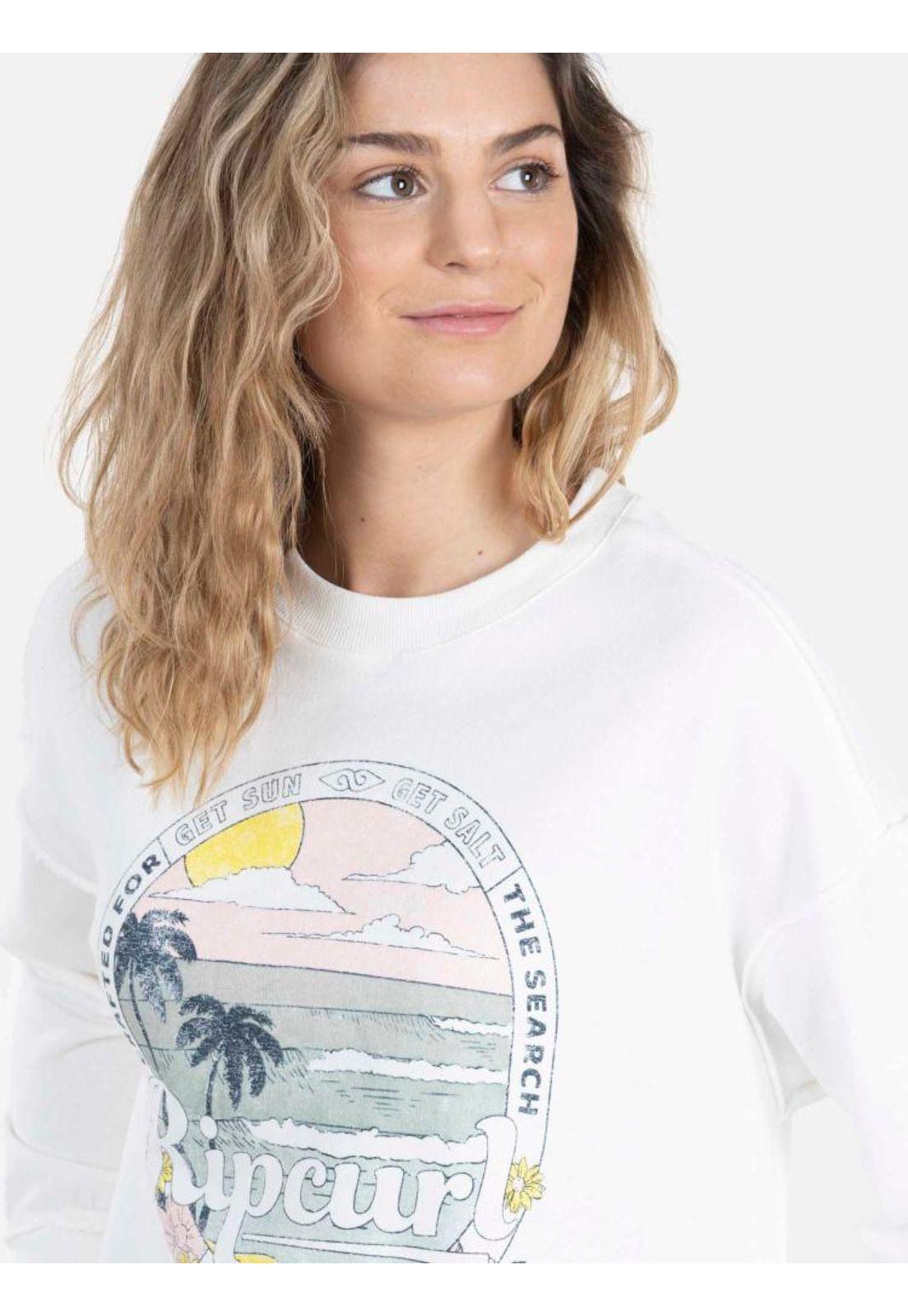 Poleron GET SUN AND SALT Mujer Blanco Rip Curl-4