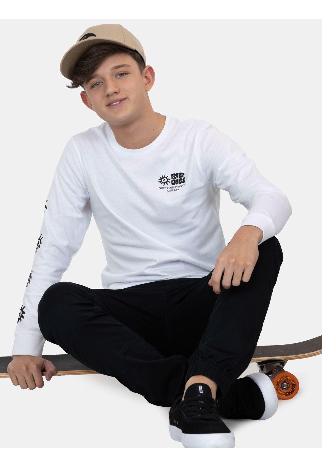 Polera ML Pacific Rinse Glass Off Blanco Infantil Rip Curl-3