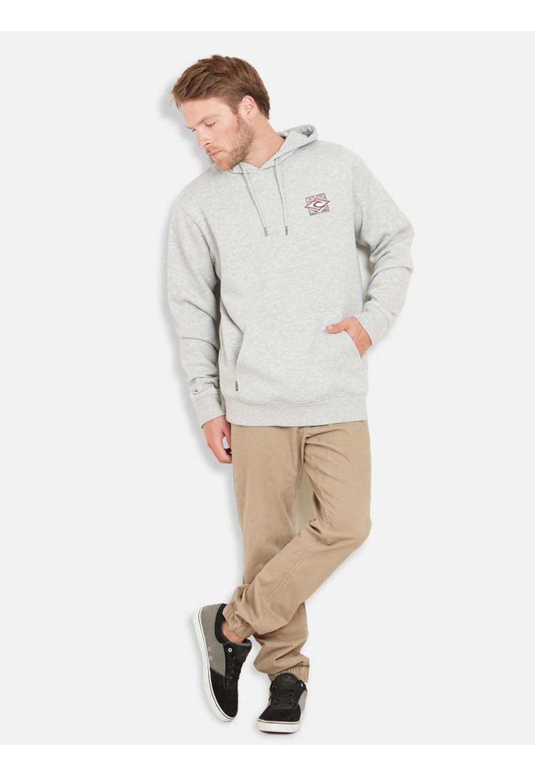 Poleron RC STONE HOOD Hombre Gris Mezcla Rip Curl-4