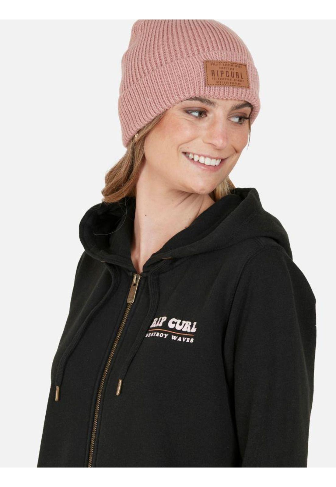 Poleron Destroy Waves Full Zipper Negro Mujer Rip Curl-4