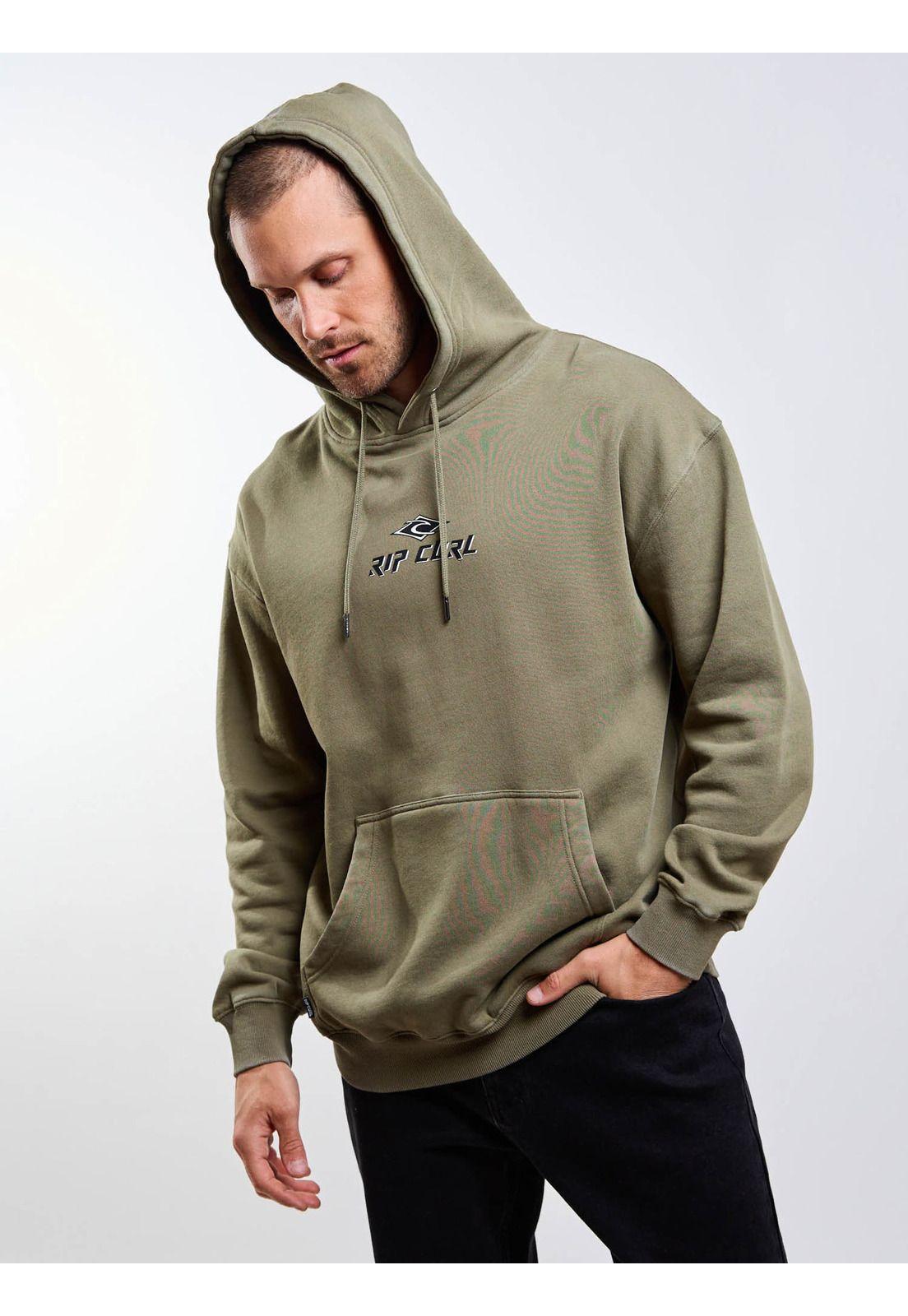 Poleron Canguro Mapu Verde Hombre Rip Curl-5