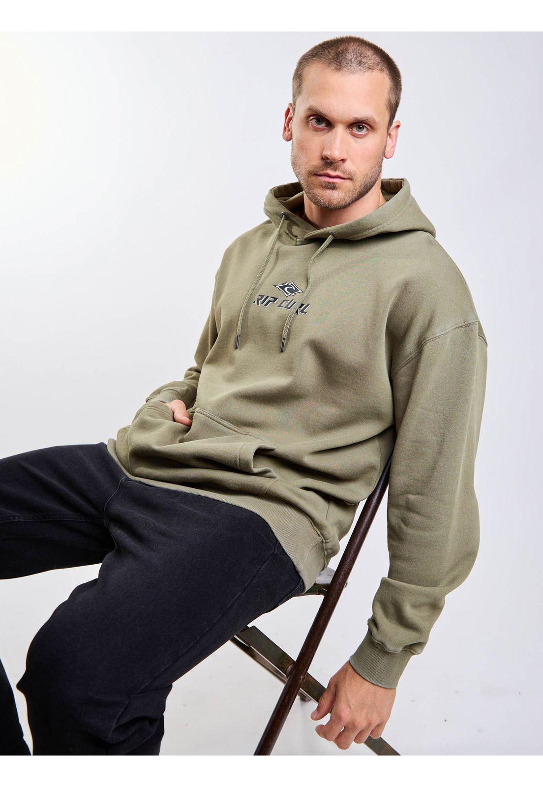 Poleron Canguro Mapu Verde Hombre Rip Curl-6