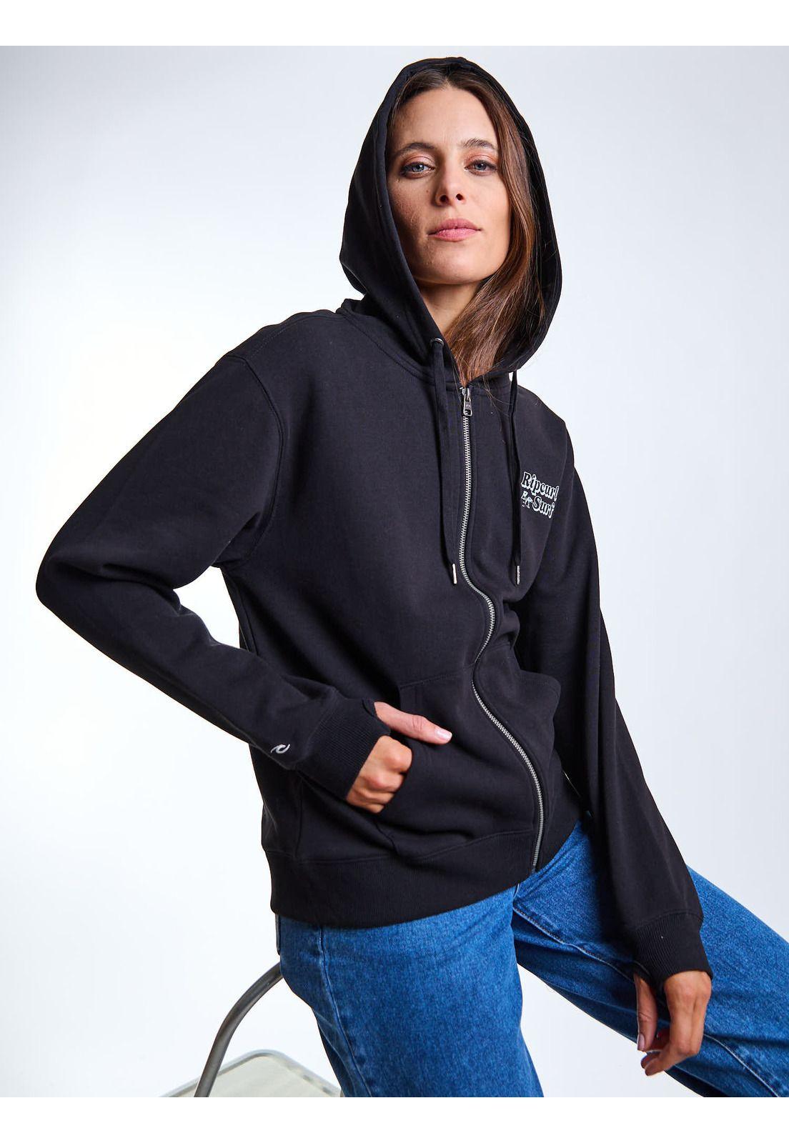 Poleron FZ Stone Negro Mujer Rip Curl-0