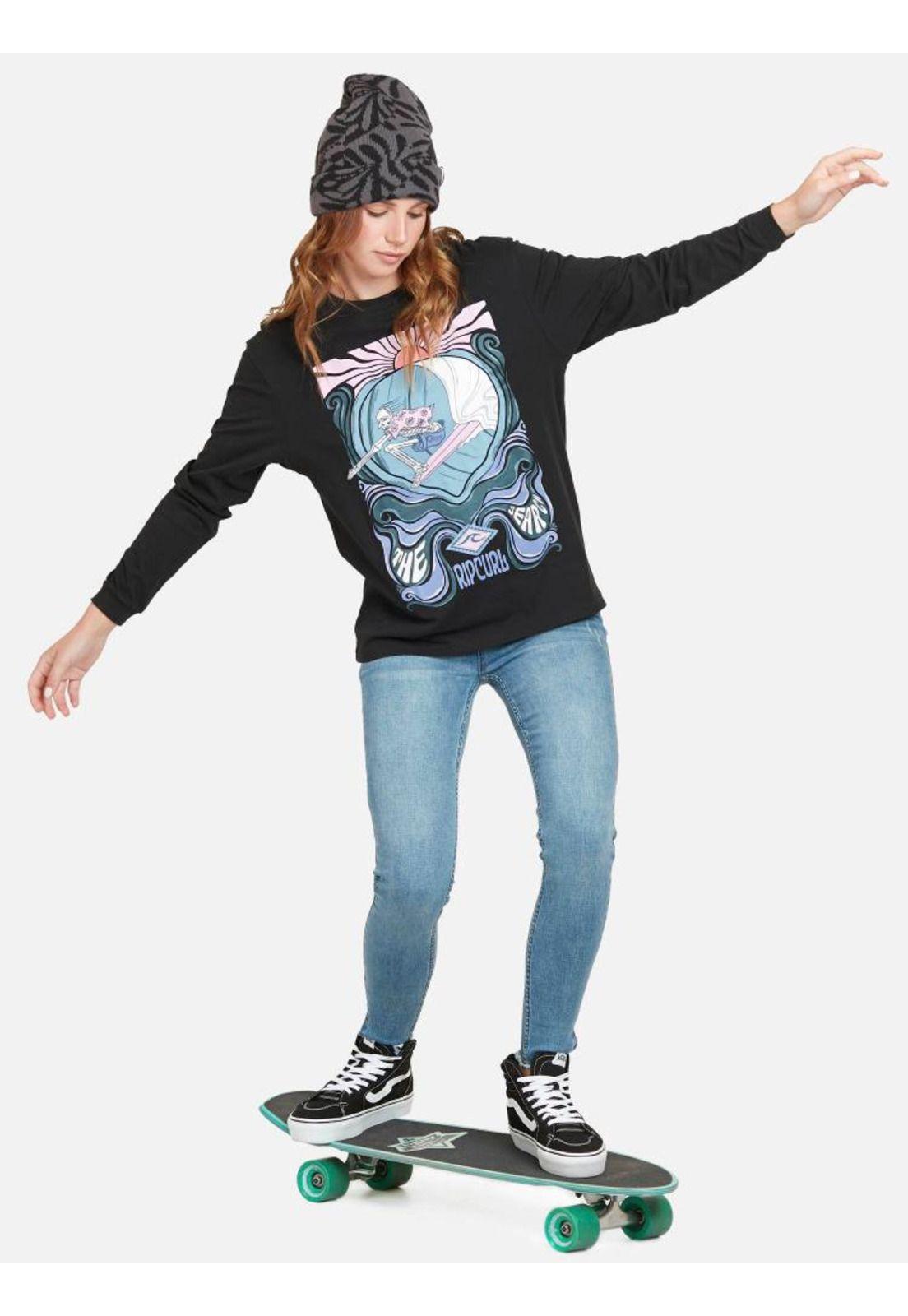 Polera RIP SKELETON Mujer Negro Rip Curl-3
