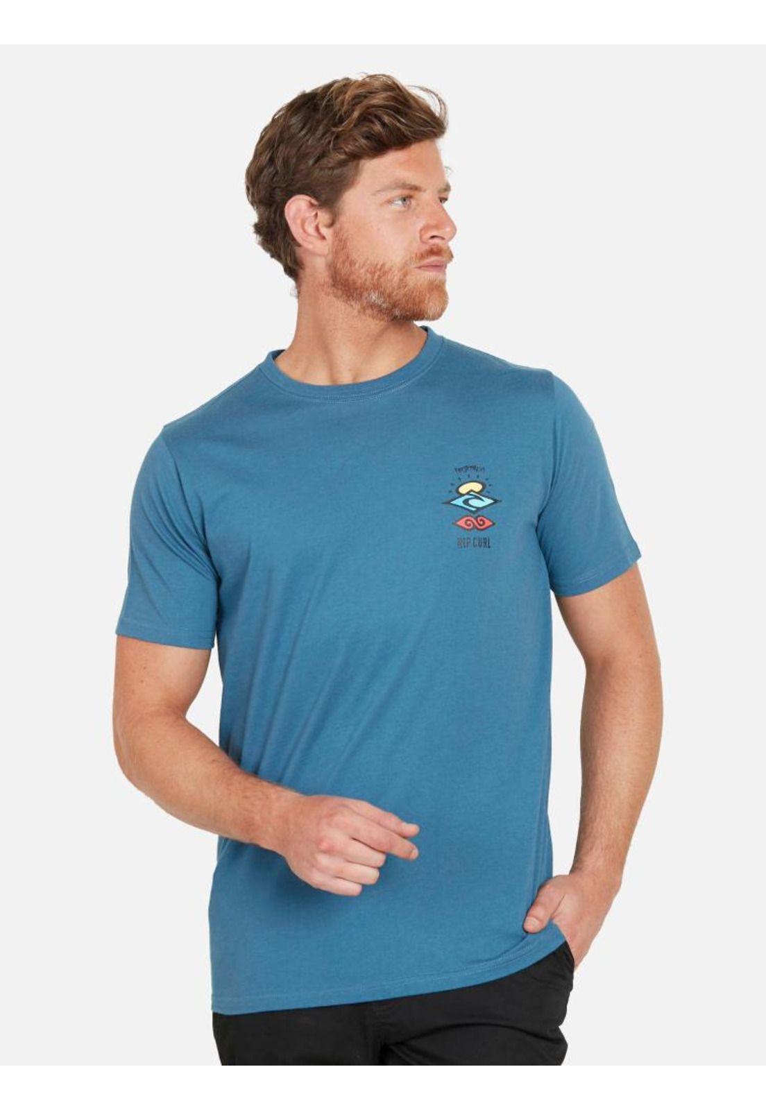 Polera CLASSIC SEARCH SS TEE Hombre Azul Rip Curl-0