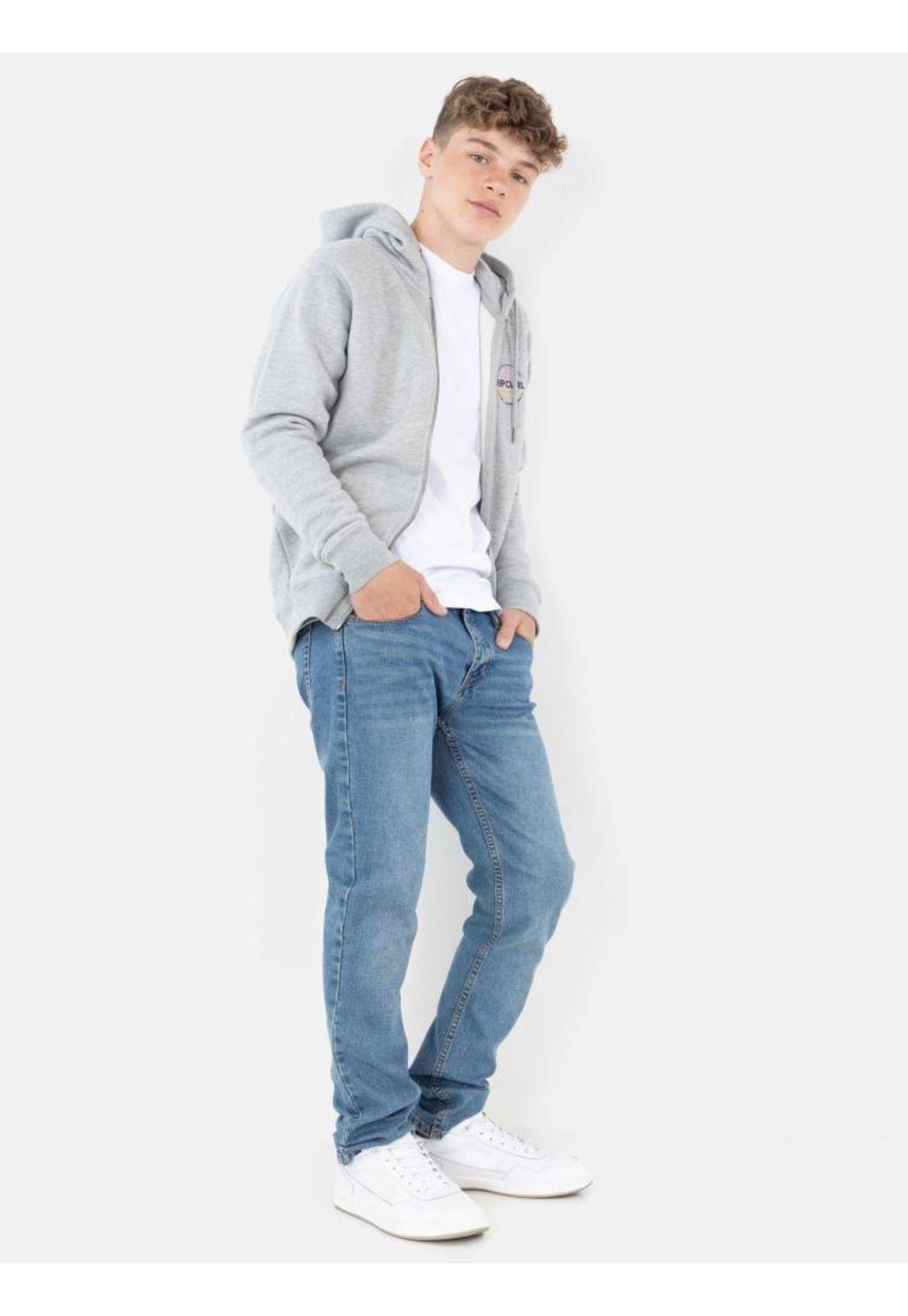 Poleron The Original Tht Full Zip Gris Mezcla Infantil Rip Curl-3