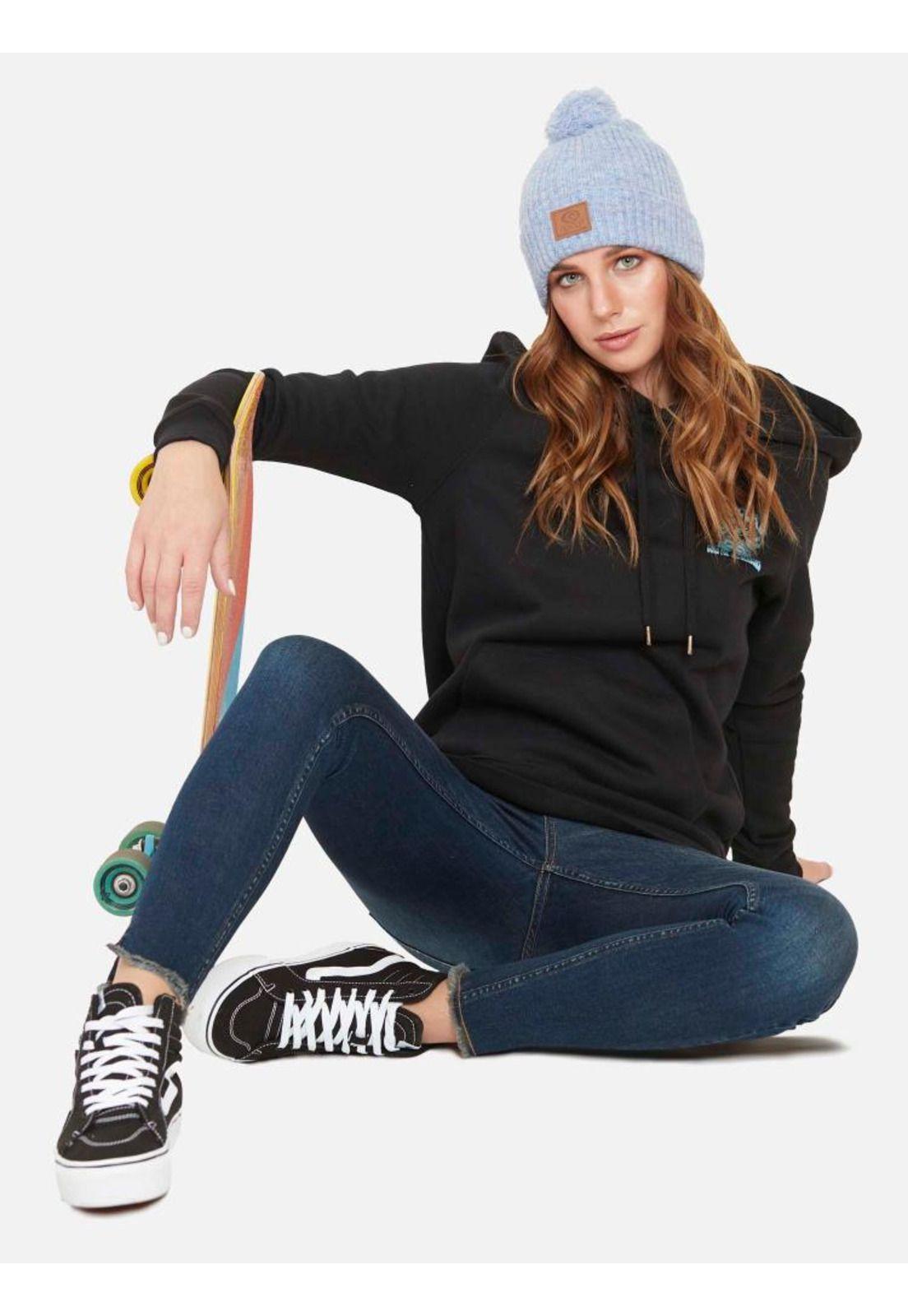 Poleron BLUE EYE Mujer Negro Rip Curl-4