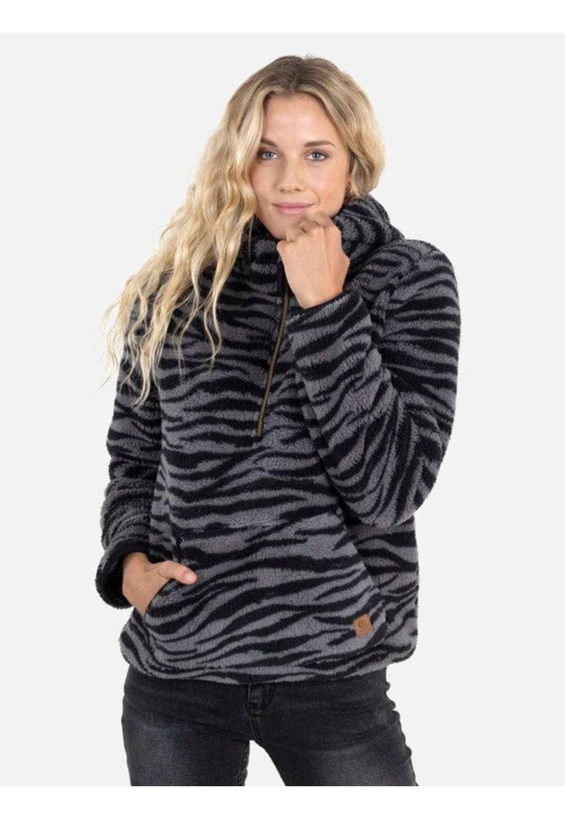 Poleron DARK ZEBRA MIDI ZIPPER Mujer Multicolor Rip Curl-0