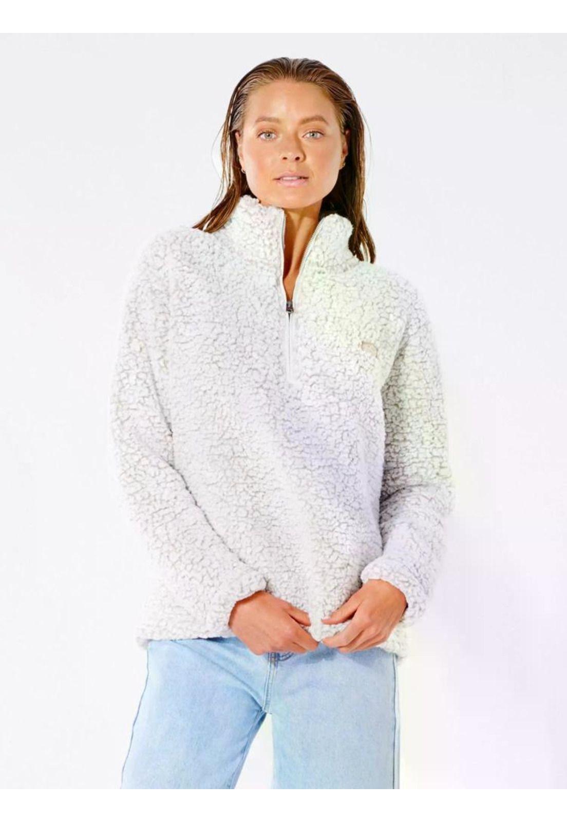 Poleron DARK N STORMY 1/4 ZIP CREW Mujer Blanco Rip Curl-0