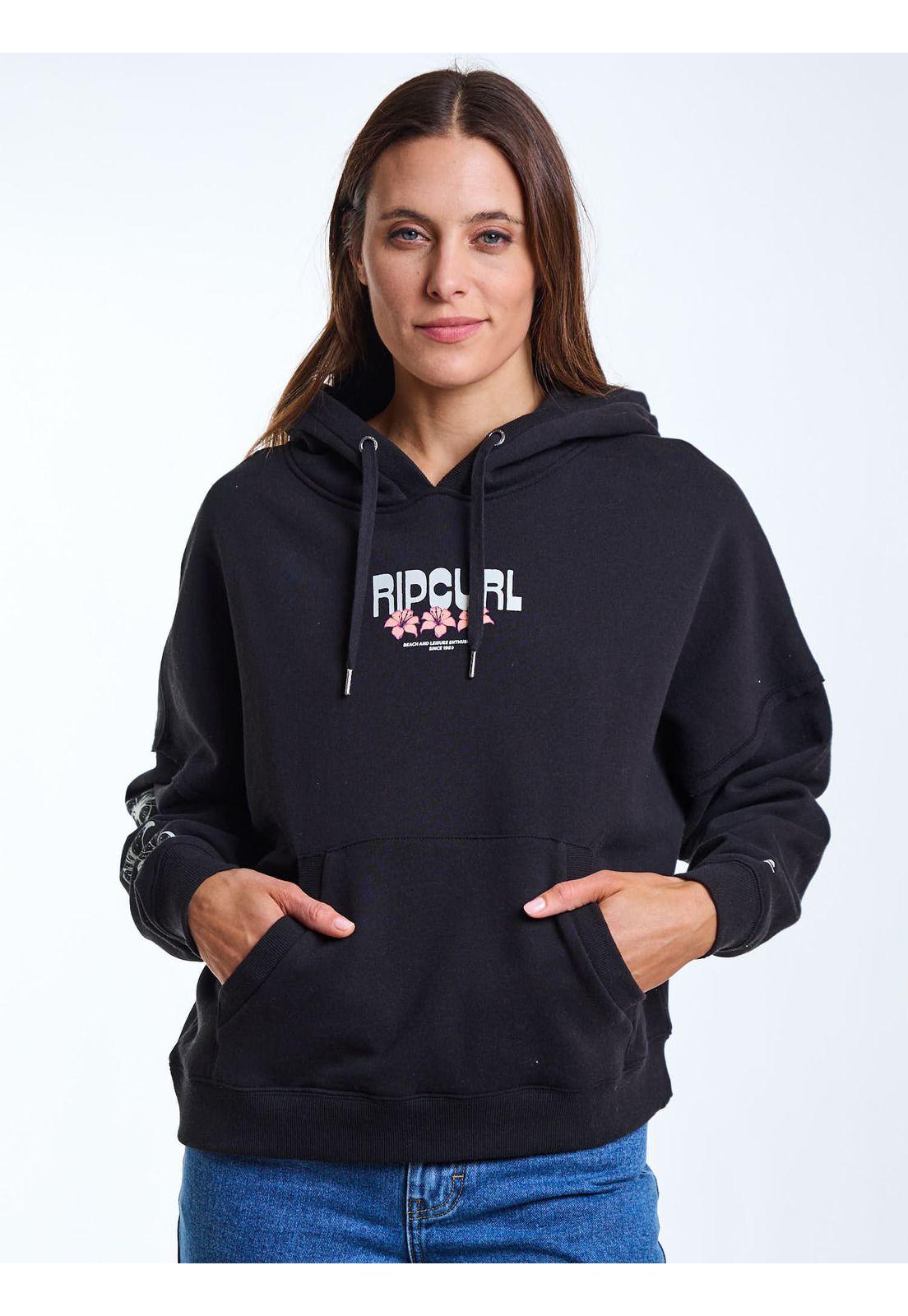 Poleron Canguro Llico Negro Mujer Rip Curl-0