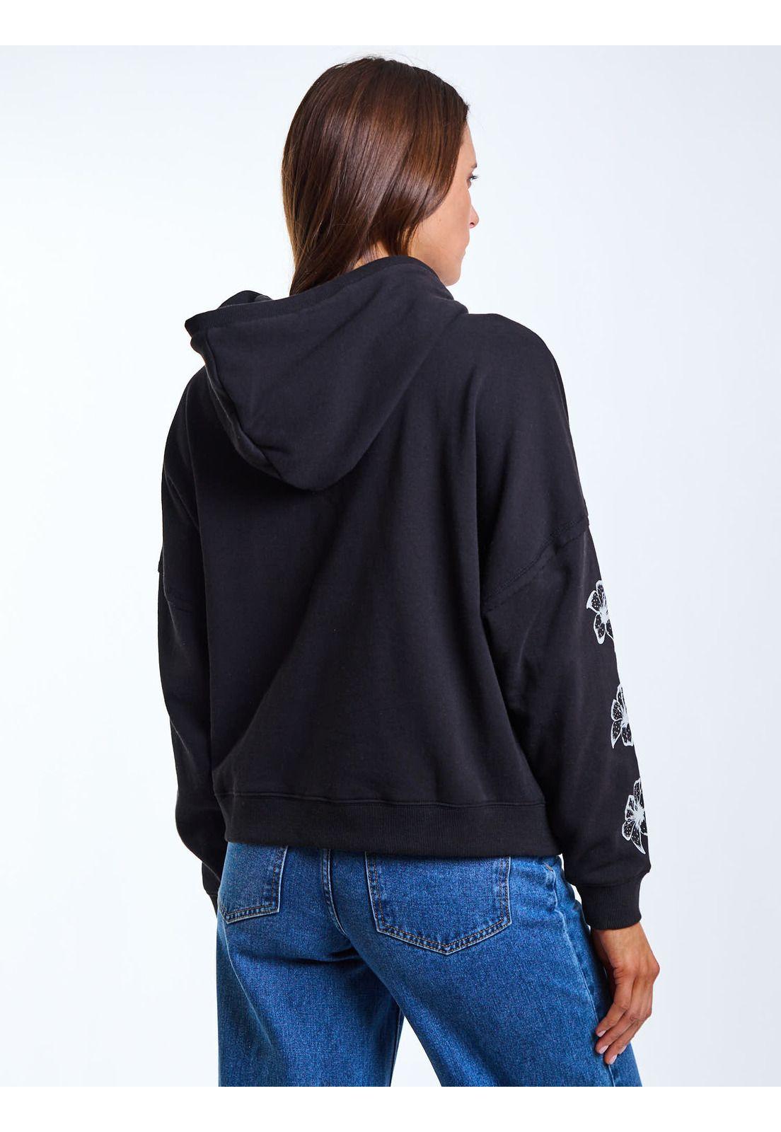 Poleron Canguro Llico Negro Mujer Rip Curl-3
