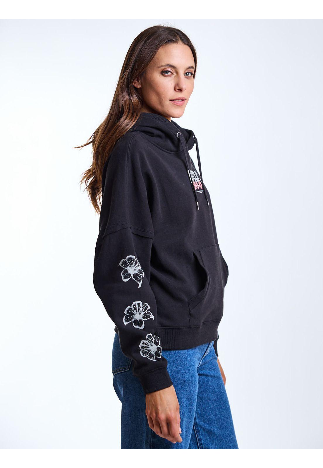 Poleron Canguro Llico Negro Mujer Rip Curl-4