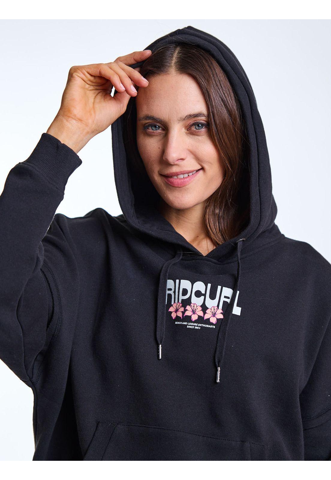 Poleron Canguro Llico Negro Mujer Rip Curl-5