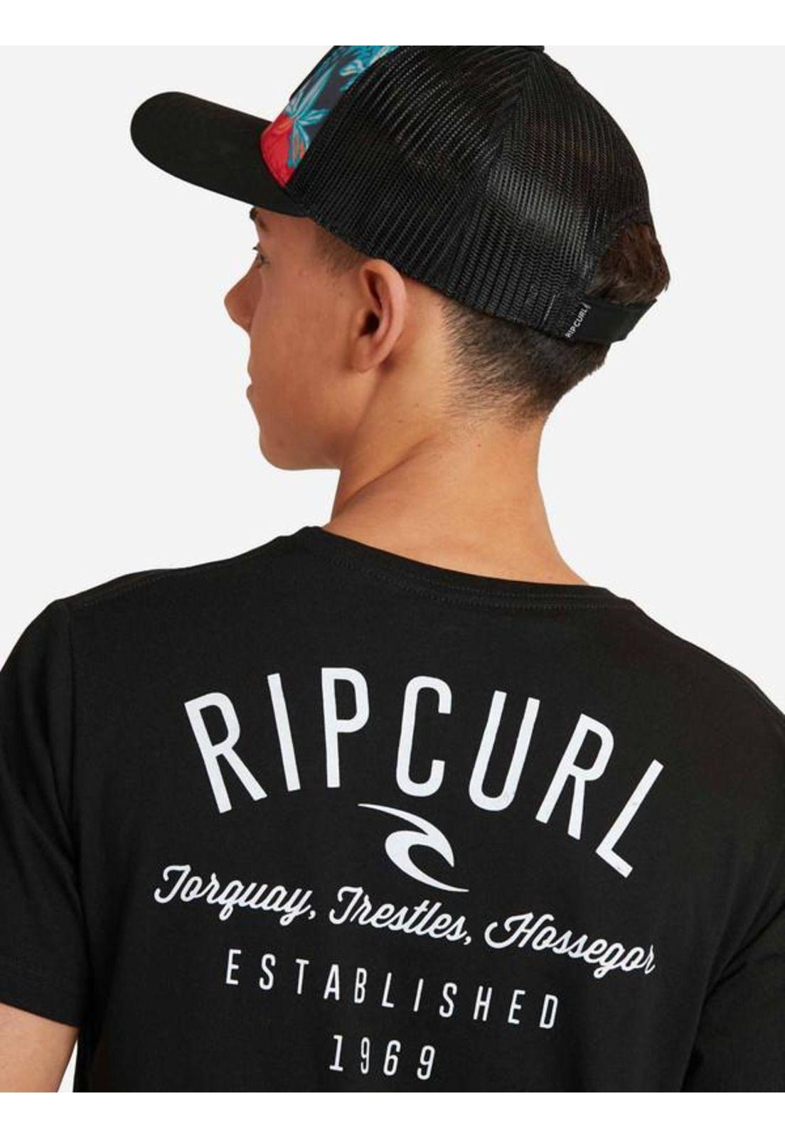 Polera M/C Basica Negro Juvenil Hombre Ripcurl-2