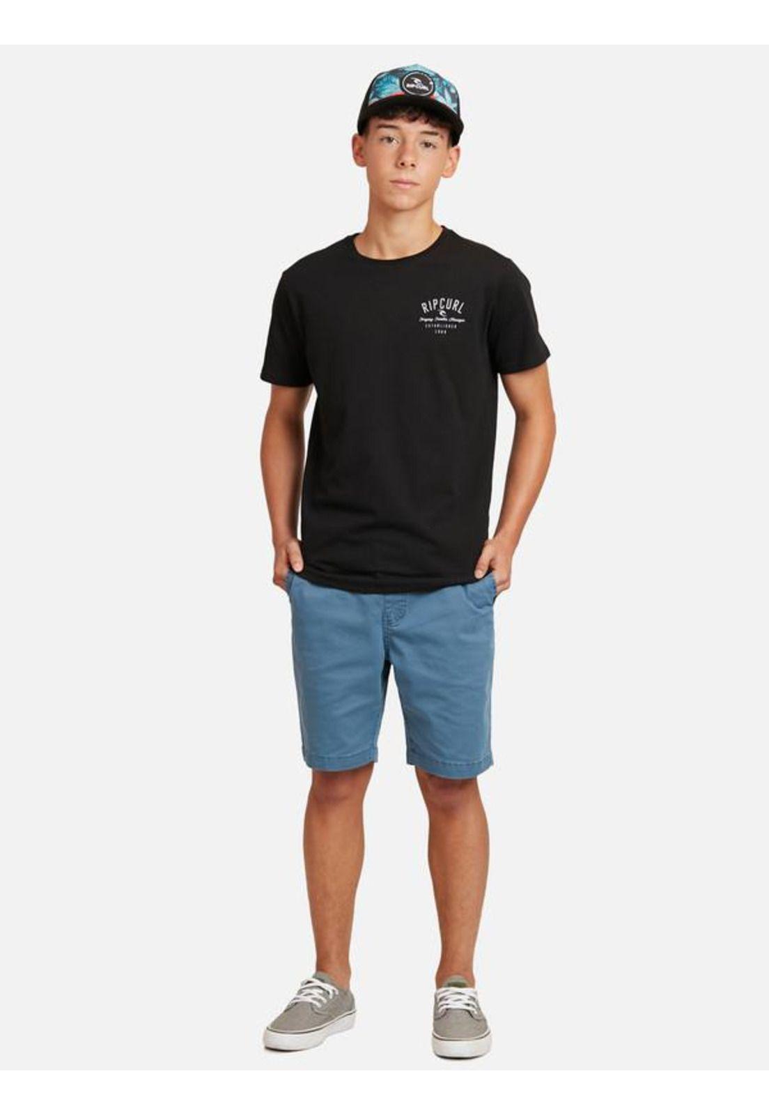 Polera M/C Basica Negro Juvenil Hombre Ripcurl-3